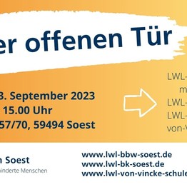 Hinweis zum Tag der offenen Tür im LWL-Bildungszentrum Soest am 23.09.2023